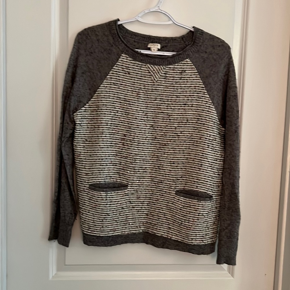 Grey and white jcrew size M sweater